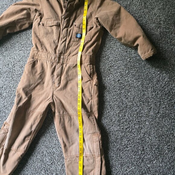 Youth Boys Polar King by Key Duck Long Sleeve Overall in tan canvas Sz M - Picture 12 of 12